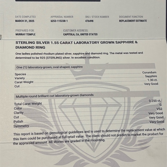 Pink sapphire & diamond sterling silver ring - Picture 9 of 10